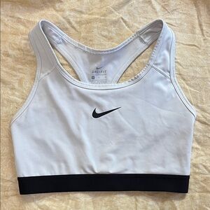 Nike Women's White and Black Sports Bra